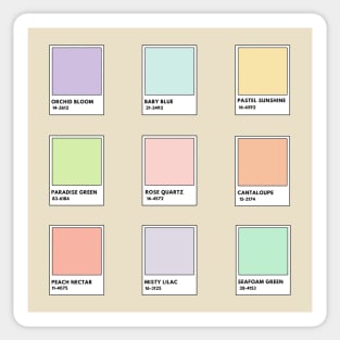 Aesthetic Pastel Color Cards Sticker